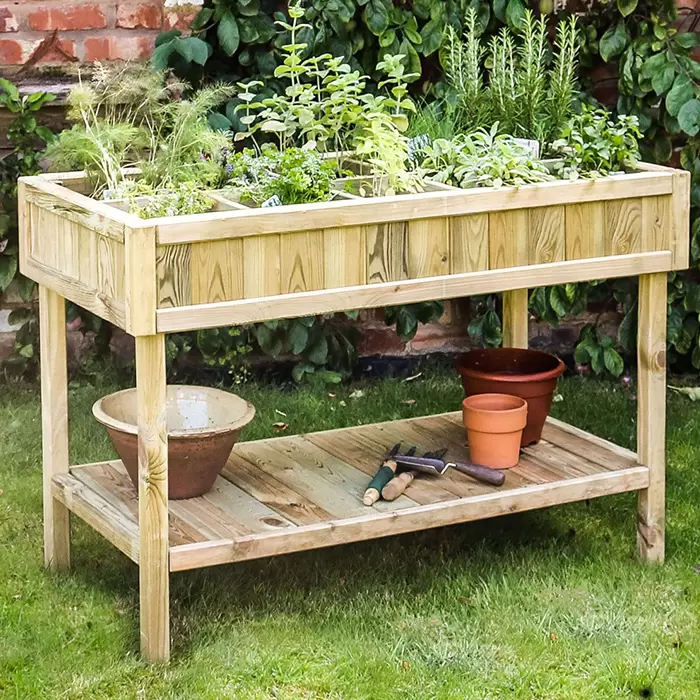 Raised Timber Herb Planter - Creative Gardens