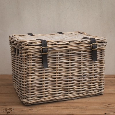 Rectangle Trunk with Leather Straps - Large