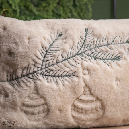 Rectangular White Embroidered Cushion - image 2