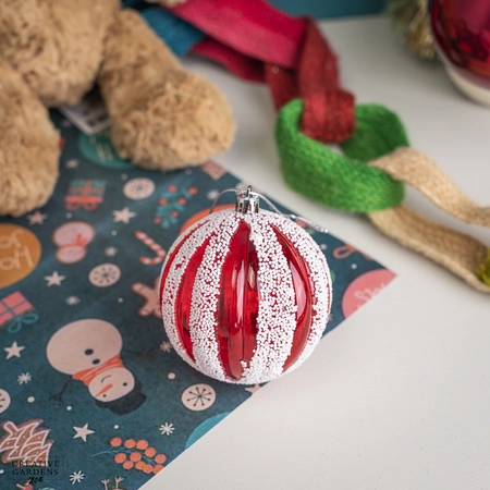 Red & White Polystyrene Bauble