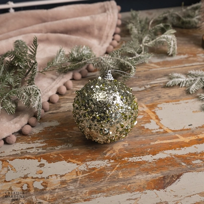 Rosemary Green Bauble with Sequins