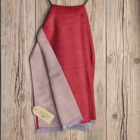 Scarf - Red & Taupe