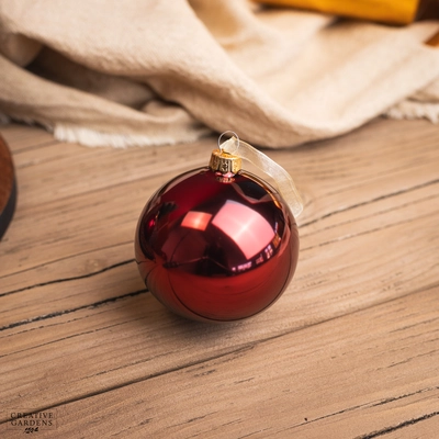 Shiny Oxblood Glass Bauble