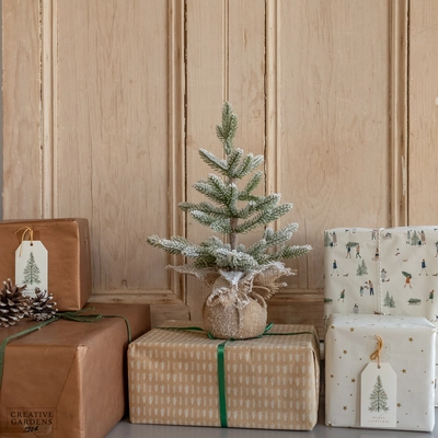 Snowy Mini Tree in Jute Bag - 40cm - image 1