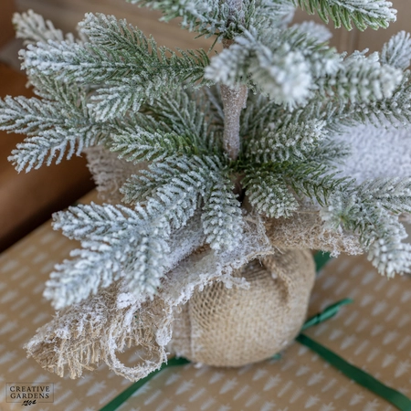 Snowy Mini Tree in Jute Bag - 40cm - image 2