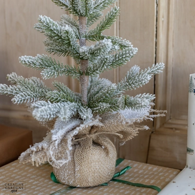 Snowy Mini Tree in Jute Bag - 40cm - image 3