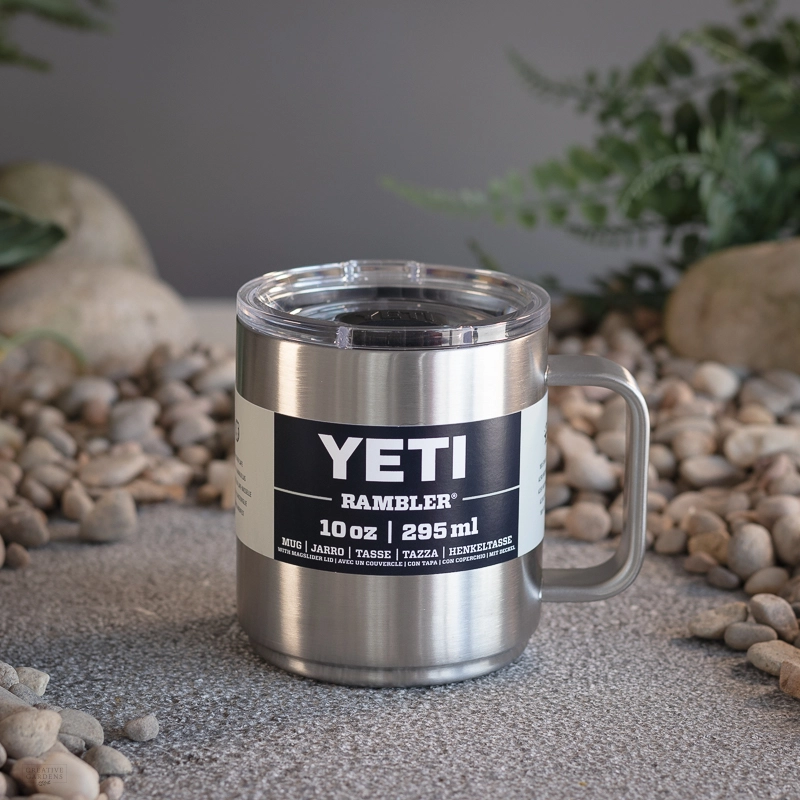 YETI Rambler 10 oz Mug Stainless Steel w/ MagSlider Lid Granite Grey Gray