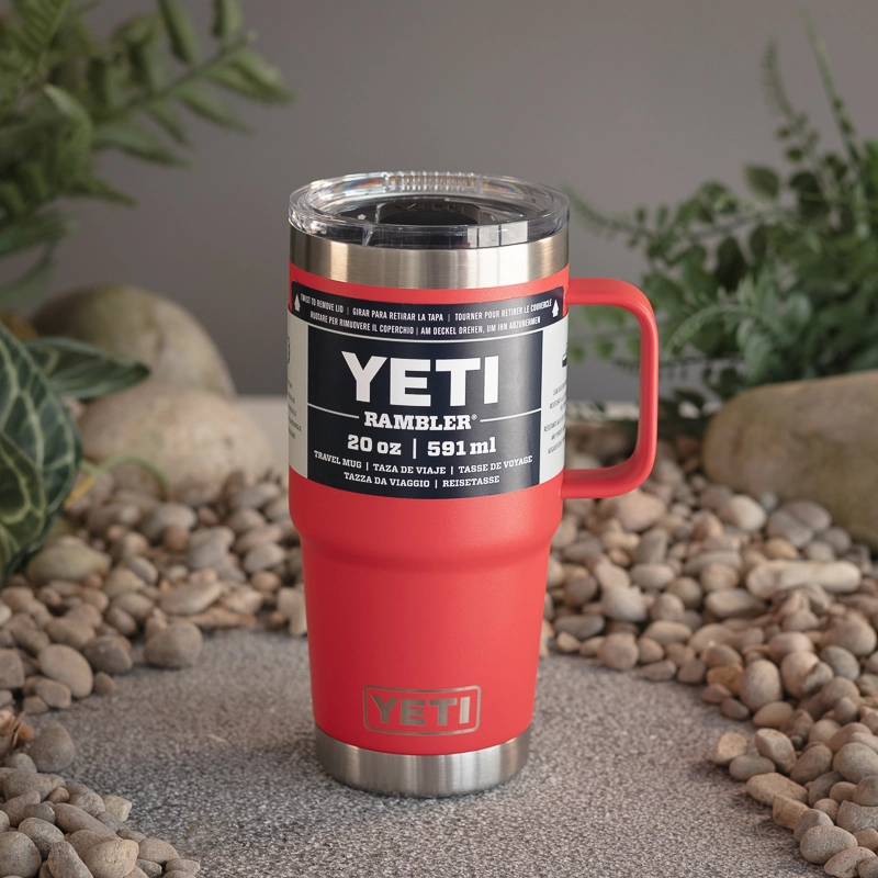 Yeti Rambler 20 oz. Travel Mug W/ Stronghold Lid - Rescue Red