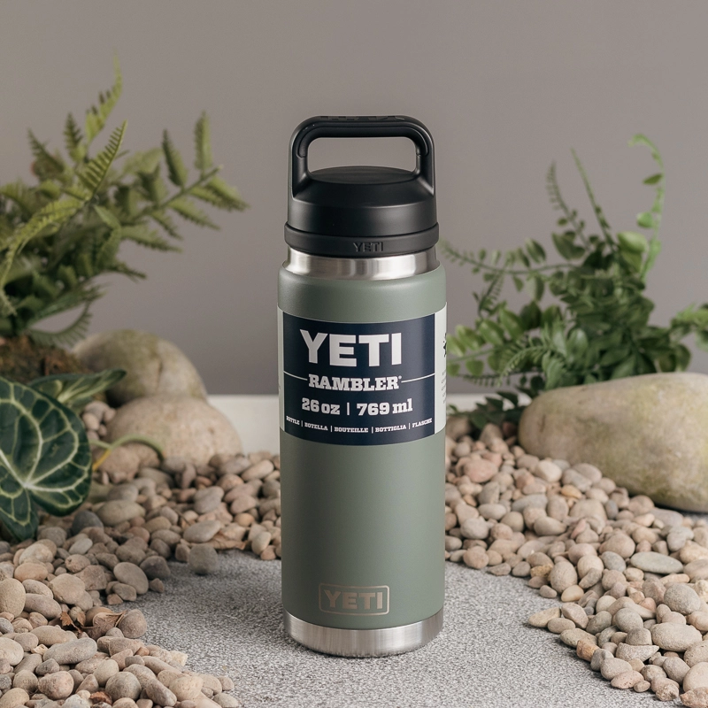 Yeti 46 oz. Rambler Bottle with Chug Cap, Camp Green