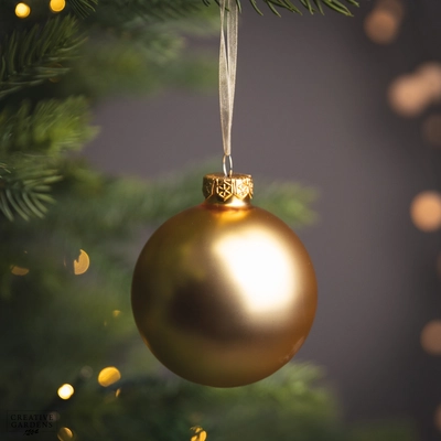 Bauble Glass Matt Gold 8cm