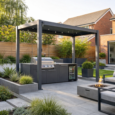 Nova Titan Aluminium Pergola - 3m x 1.5m - Grey