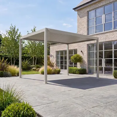Nova Titan Aluminium Pergola - 4m x 3m - Pebble