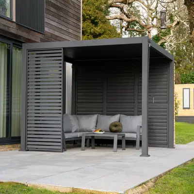 Nova Titan Aluminium Side Wall - 1.33m - Grey