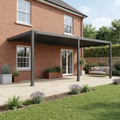 Nova Titan Wall Mounted Pergola - 6m x 3m